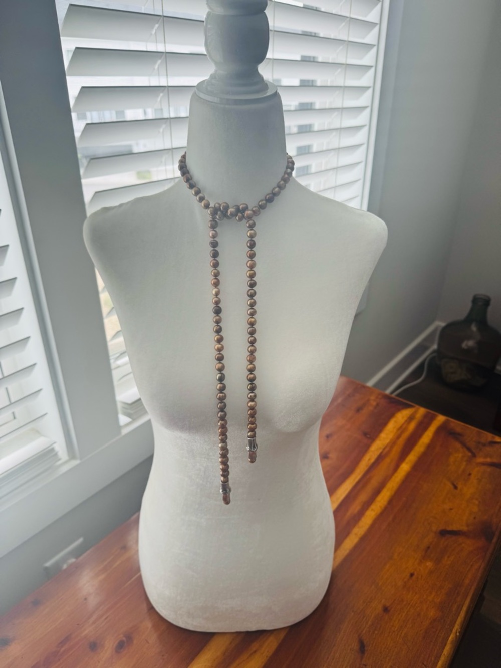 Simon Sebbag Designs Brown Cultured Pearl w. SS Beaded Detail Necklace